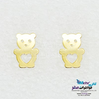 گوشواره طلا - طرح خرس مهربان