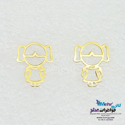 گوشواره طلا - طرح دختربچه