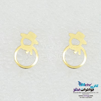 گوشواره طلا - طرح آدم‌برفی