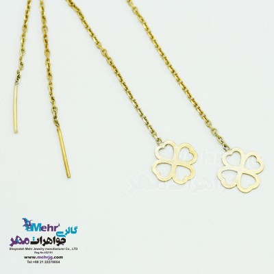 گوشواره طلا - طرح شبدر چهار برگ