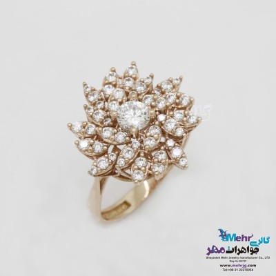 انگشتر طلا - طرح گل خورشیدی