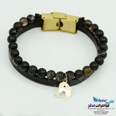 دستبند طلا و سنگ - طرح جوجه