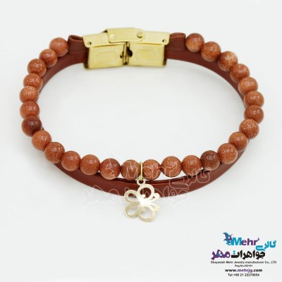 دستبند طلا و سنگ - طرح پروانه