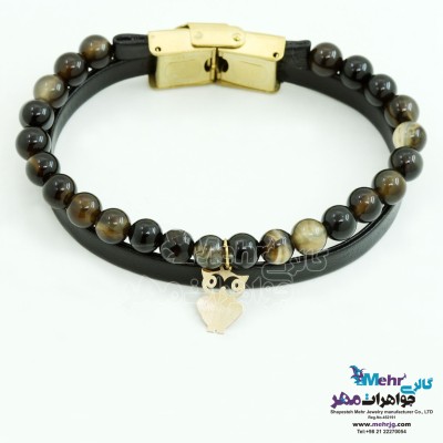 دستبند طلا و سنگ - طرح جغد
