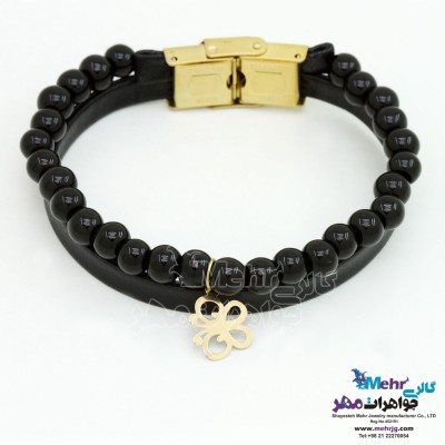 دستبند طلا و سنگ - طرح پروانه