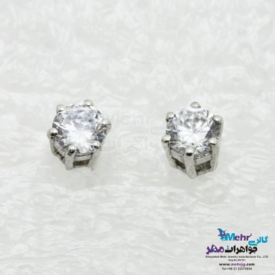 گوشواره طلا - طرح تک سنگ