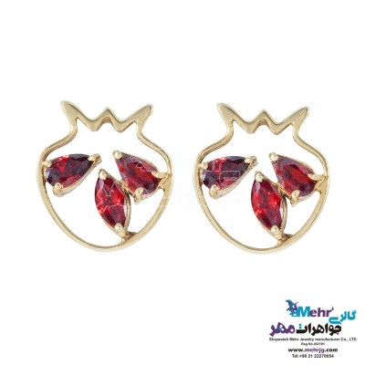 گوشواره طلا - طرح انار