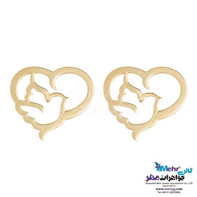 گوشواره طلا - طرح پرنده‌ی عاشق