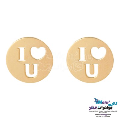 گوشواره طلا - طرح دوستت دارم