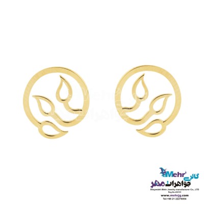 گوشواره طلا - طرح برگ