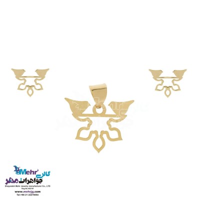 نیم ست طلا - آویز و گوشواره - طرح سنتی