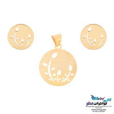 نیم ست طلا - آویز و گوشواره - طرح خوشه گندم