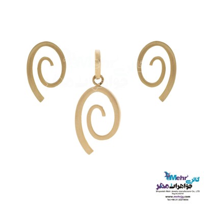 نیم ست طلا - آویز و گوشواره - طرح اسپیرال