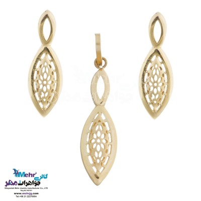 نیم ست طلا - آویز و گوشواره - طرح چشم