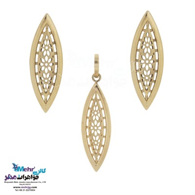 نیم ست طلا - آویز و گوشواره - طرح چشم