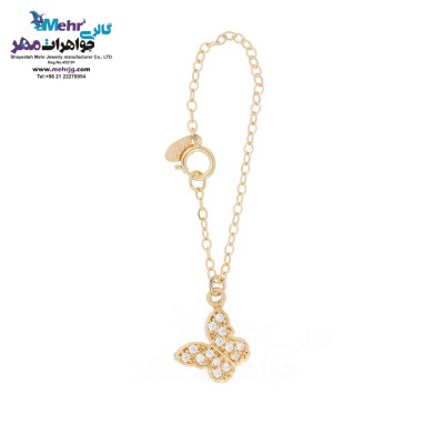 آویز ساعت طلا - طرح پروانه