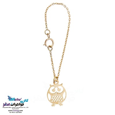آویز ساعت طلا - طرح جغد