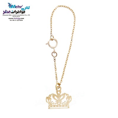 آویز ساعت طلا - طرح تاج
