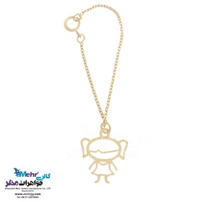 آویز ساعت طلا - طرح دختر بچه