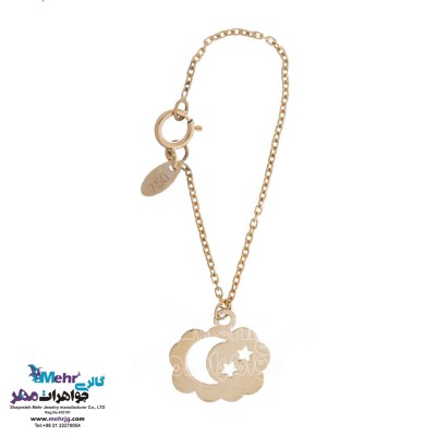 آویز ساعت طلا - طرح ماه و ستاره