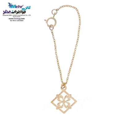 آویز ساعت طلا - طرح گل
