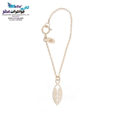 آویز ساعت طلا - طرح برگ