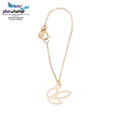 آویز ساعت طلا - طرح برگ
