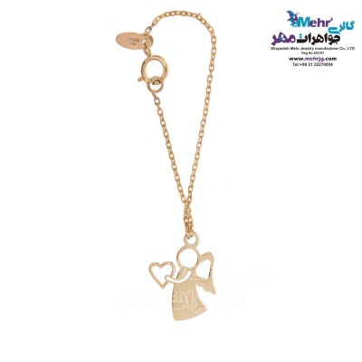 آویز ساعت طلا - طرح فرشته و قلب