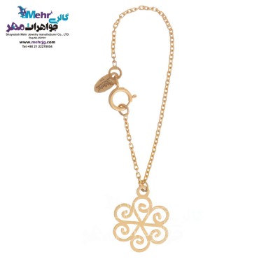 آویز ساعت طلا - طرح گل