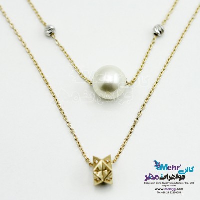 گردنبند طلا - طرح مروارید نشان