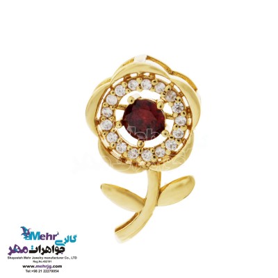 آویز طلا - طرح شاخه‌ی گل