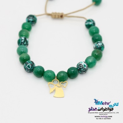 دستبند طلا و سنگ - طرح فرشته