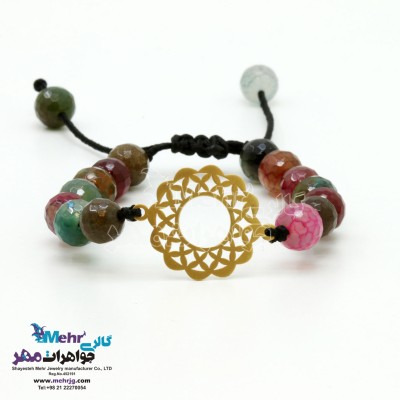 دستبند طلا و سنگ - طرح اسلیمی