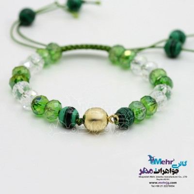 دستبند طلا و مهره - طرح گوی