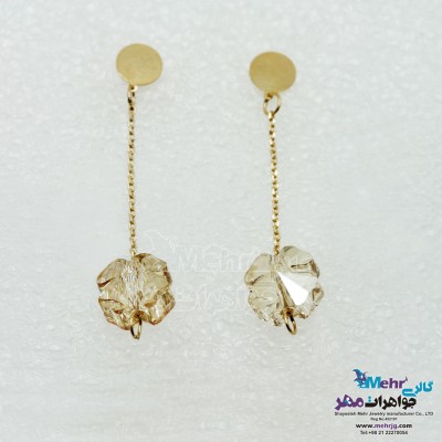 گوشواره طلا - سنگ سواروسکی گل