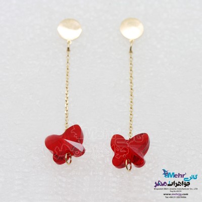 گوشواره طلا - سنگ سواروسکی پروانه