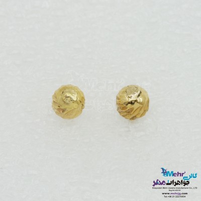 گوشواره طلا - طرح گوی تراش