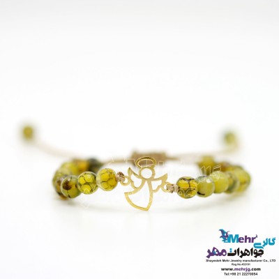 دستبند طلا و سنگ - طرح فرشته
