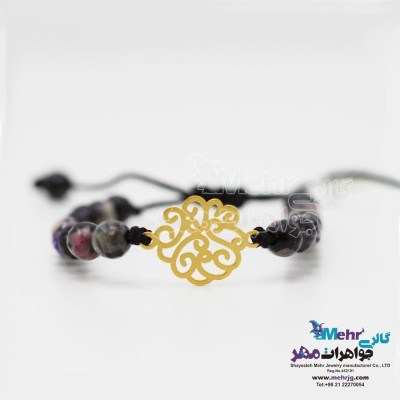 دستبند طلا و سنگ - طرح اسلیمی