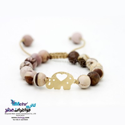 دستبند طلا و سنگ - طرح فیل