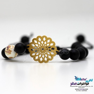 دستبند طلا و سنگ - طرح شمسه
