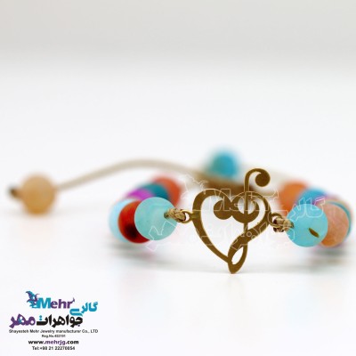 دستبند طلا و سنگ - طرح قلب