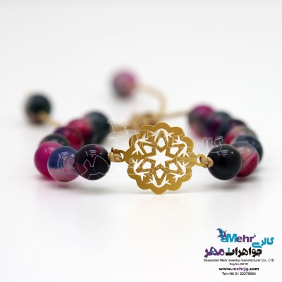 دستبند طلا و سنگ - طرح ستاره
