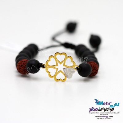 دستبند طلا و سنگ - طرح قلب