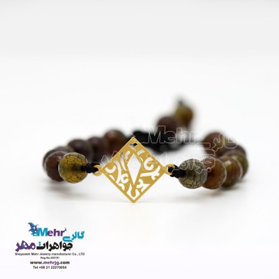 دستبند طلا و سنگ - طرح اسلیمی