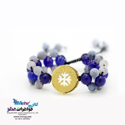 دستبند طلا و سنگ - طرح برف