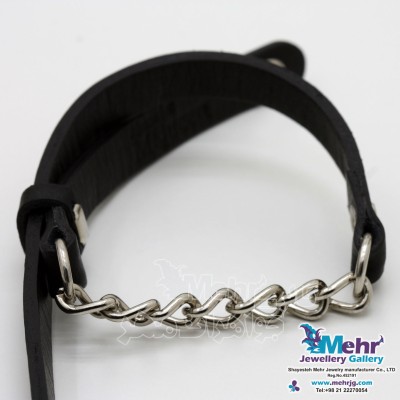 دستبند طلا و چرم - طرح کارتیه