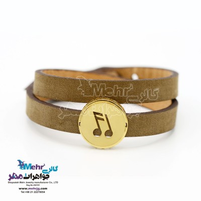 دستبند طلا و چرم - طرح نت موسیقی