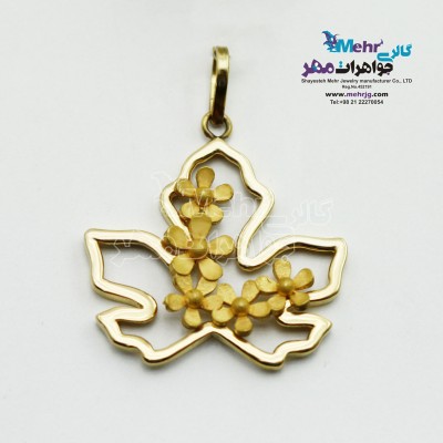 آویز طلا - طرح برگ پاییزی