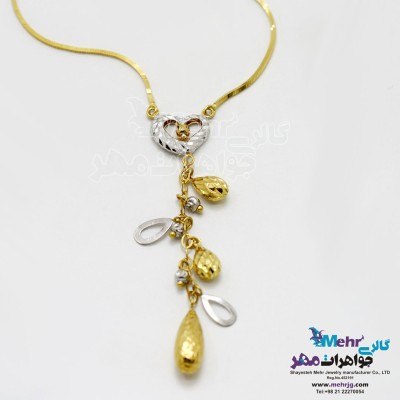 گردنبند طلا - طرح قلب و قطره